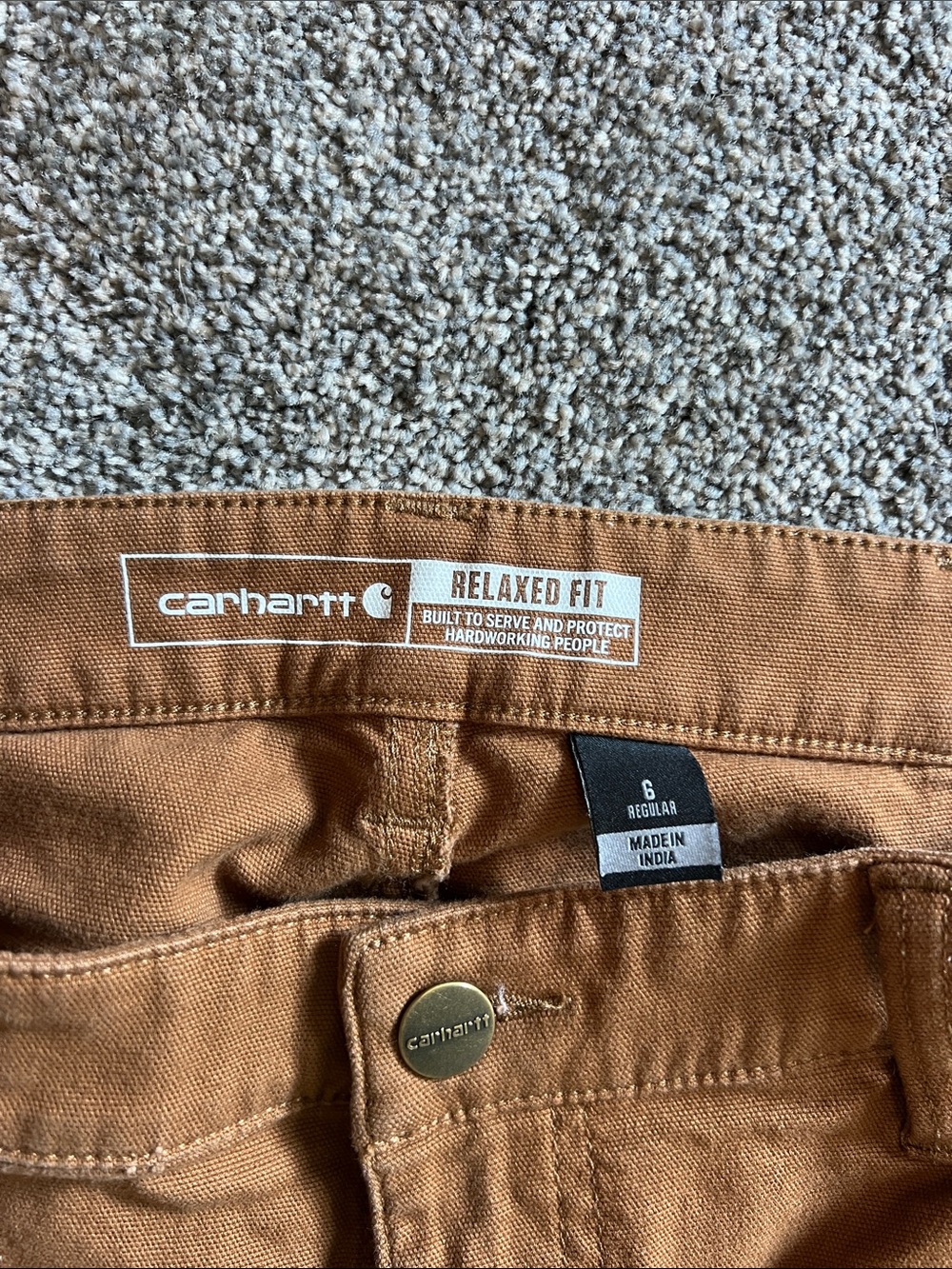 Carhartt Women’s Brown/Tan Cargo Work Pants - Picture 3 of 5